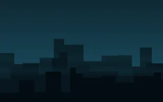 Teal District II — dark blue and black city background, variation II