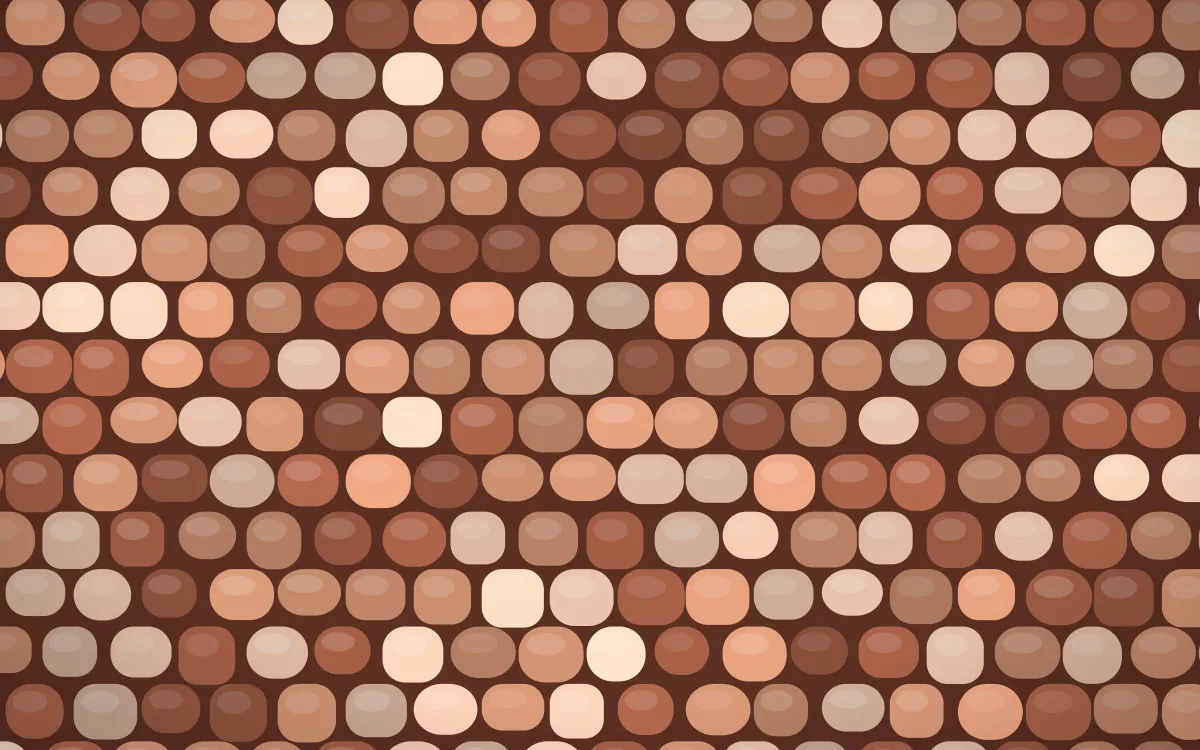 Marrakech Rose Petite Cobbles — colourful orange and brown cobblestone background