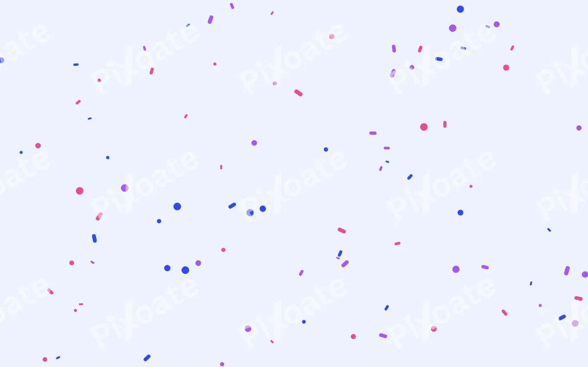 Pixoate Confetti Pixoate Confetti — colourful white, blue and purple confetti background
