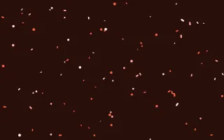 Coral Modern Burst III — dark black and red confetti background, variation III