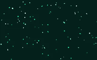 Cyber Mint Burst III — dark black and green confetti background, variation III