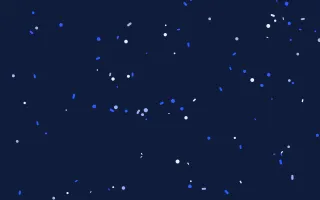 Klein Burst — dark blue confetti background
