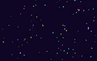 Neon Confetti — dark black, teal and purple confetti background