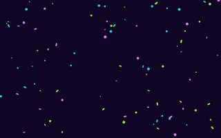 Neon Confetti II Neon Confetti II — dark black, teal and purple confetti background, variation II