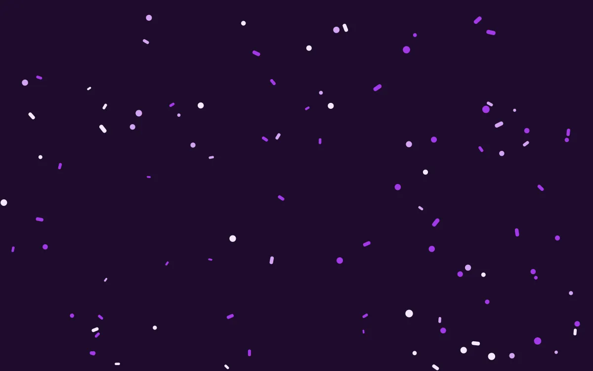 Orchid Pop Burst — dark purple confetti background