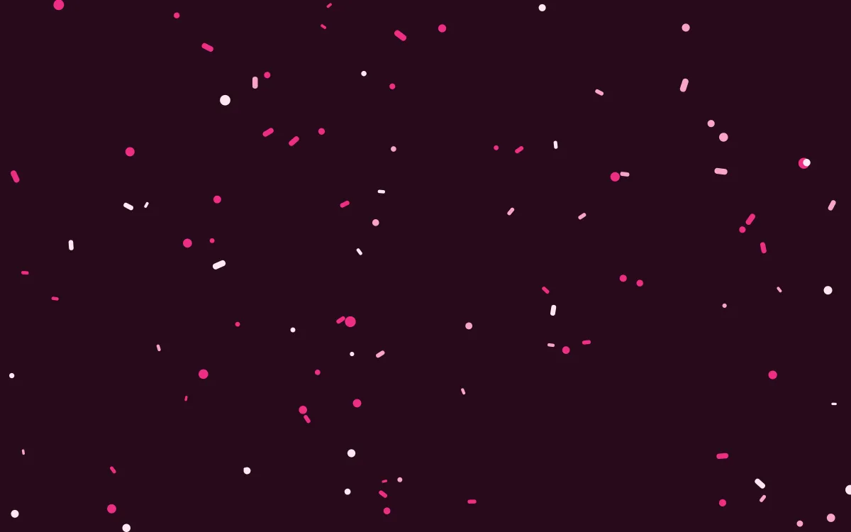 Punch Pink Burst — dark black and pink confetti background