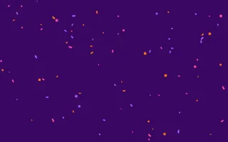 Sunset Confetti — colourful purple, orange and pink confetti background