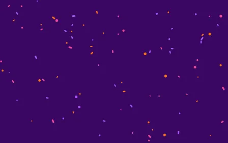 Sunset Confetti — colourful purple, orange and pink confetti background