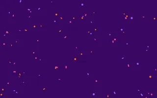 Sunset Confetti II Sunset Confetti II — colourful purple, orange and pink confetti background, variation II