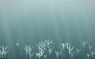 Coastal Mist Coral Reef XI — light white and teal coral reef background, variation XI