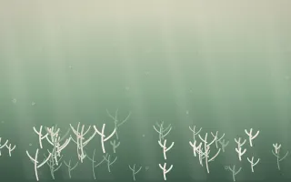 First Light Coral Reef VIII — light beige and green coral reef background, variation VIII