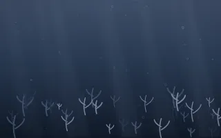 Moonlight Coral Reef III — dark blue coral reef background, variation III
