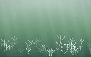 Spring Rain Coral Reef XI — light white and green coral reef background, variation XI