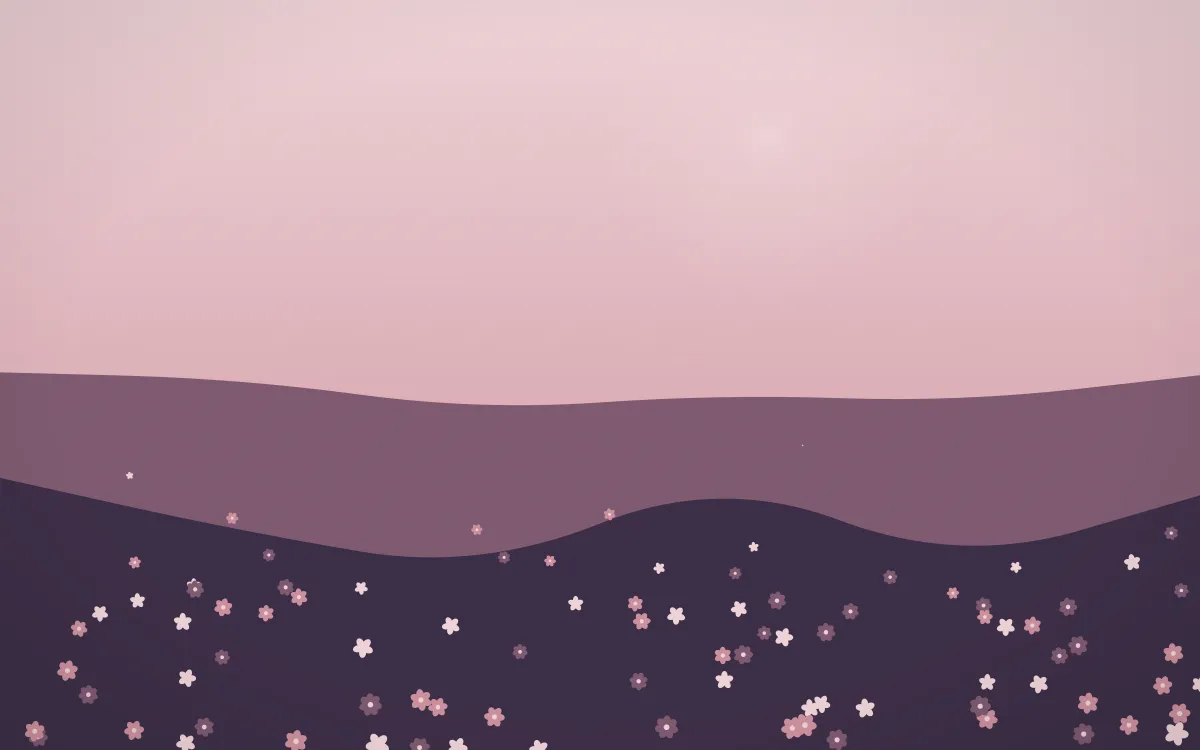 Rose Dusk Countryside — colourful red, pink and purple countryside background