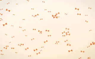 Coral Bows II — light orange and white cute background, variation II