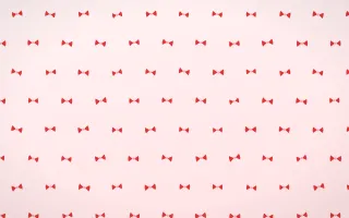 Crimson Bows — light red and white cute background