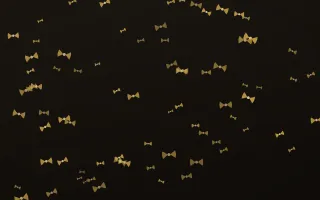 Golden Noir Bows II — dark gold, yellow and black cute background, variation II