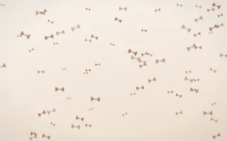 Mocha Milk Bows II — light orange and white cute background, variation II
