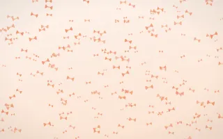 Peach Fuzz Bows Dense II — light orange and white cute background, variation II