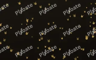 Golden Noir Kittens II — dark gold, yellow and black cute background, variation II