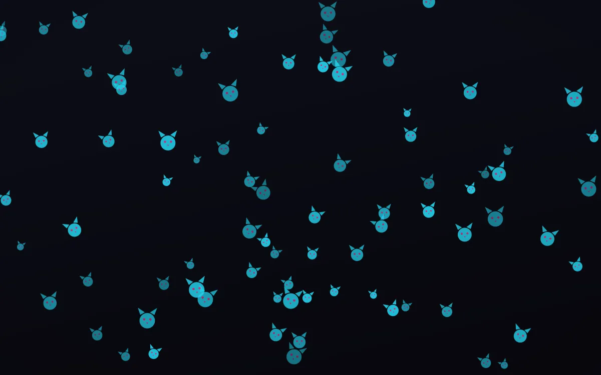 Neonline Kittens — dark teal, pink and black cute background