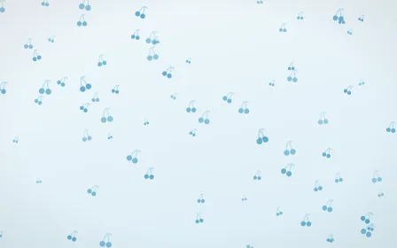 Arctic Frost Cherries — light blue and white cute background