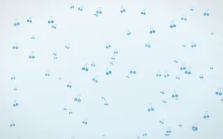 Arctic Frost Cherries III — light blue and white cute background, variation III
