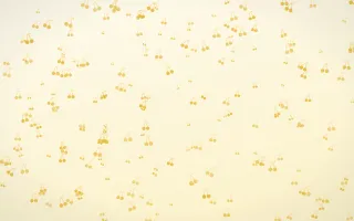 Buttercream Cherries Dense II — light gold, yellow and white cute background, variation II