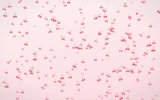 Cherry Soda Cherries Dense II — light red and white cute background, variation II