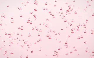 Cherry Soda Cherries Dense III — light red and white cute background, variation III