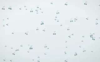 Coastal Fog Cherries III — light blue and white cute background, variation III
