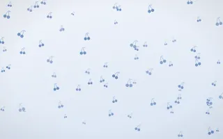 Denim Day Cherries III — light blue and white cute background, variation III
