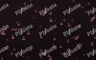 Flamingo Noir Cherries II — dark pink and black cute background, variation II