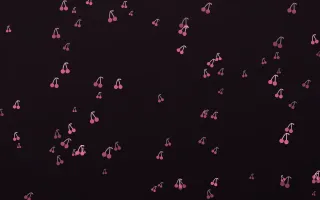 Flamingo Noir Cherries III — dark pink and black cute background, variation III