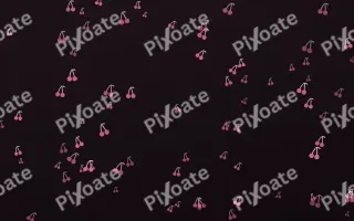 Flamingo Noir Cherries III — dark pink and black cute background, variation III