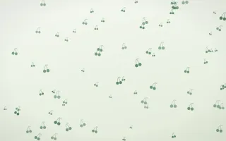 Forest Cream Cherries II — light green and white cute background, variation II