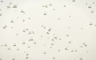 Fresh Linen Cherries III — light yellow and white cute background, variation III