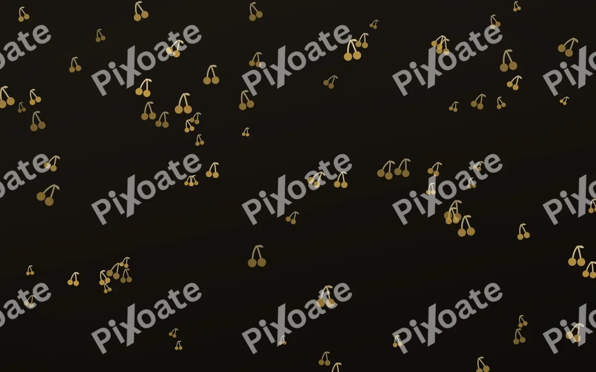 Golden Noir Cherries — dark gold, yellow and black cute background