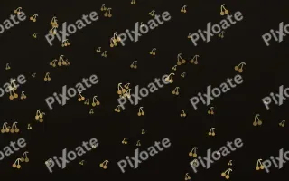 Golden Noir Cherries II — dark gold, yellow and black cute background, variation II