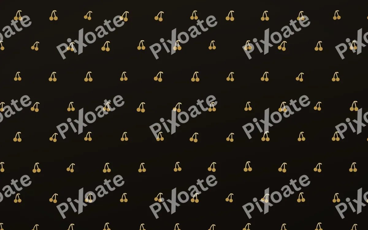 Golden Noir Cherries Tiled — dark gold, yellow and black cute background