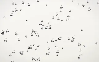 Inkline Cherries II — light grey and white cute background, variation II