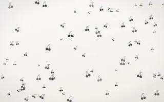 Inkline Cherries III — light grey and white cute background, variation III