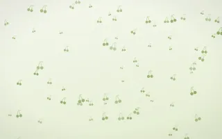 Matcha Latte Cherries II — light green and white cute background, variation II