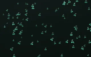 Mint Noir Cherries — dark green and black cute background