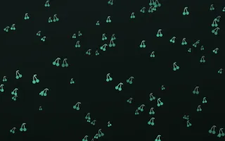 Mint Noir Cherries II — dark green and black cute background, variation II