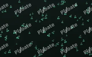 Mint Noir Cherries II — dark green and black cute background, variation II
