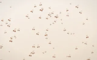 Mocha Milk Cherries II — light orange and white cute background, variation II