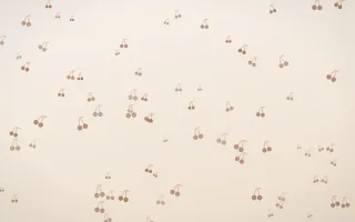 Mocha Milk Cherries III — light orange and white cute background, variation III