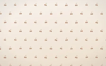 Mocha Milk Cherries Tiled — light orange and white cute background