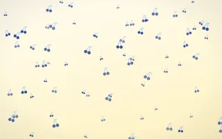 Navy Cream Cherries III — light blue and white cute background, variation III